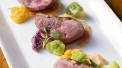 Pan-Roasted Breast of Duck with French Green-Lentil Salad