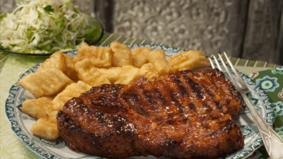 passover steaks with fried gnocchi