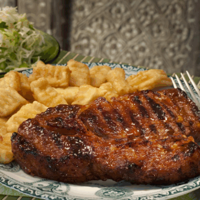passover steaks with fried gnocchi