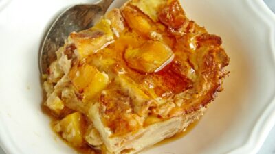 peach matzo brie bake