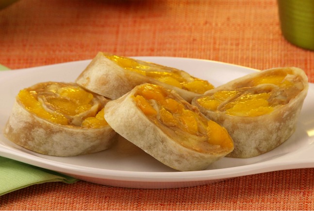 Peanut Butter, Mango and Honey Roll Ups
