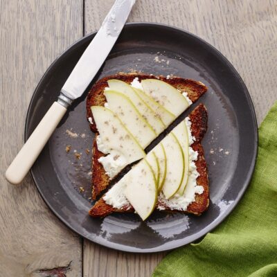 Pear and Goat cheese Breakfast Toast