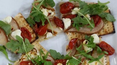 pear matzo pizza