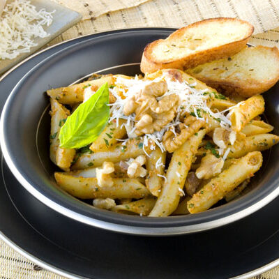 penne with red pepper walnut pesto