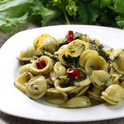 pesto pasta with orchiette
