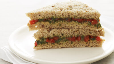 pesto tea sandwich