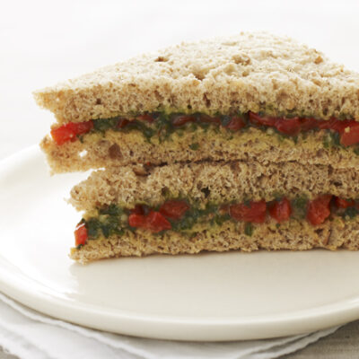 pesto tea sandwich