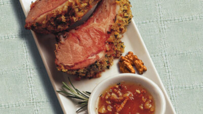 Petit Walnut-Coated Lamb Chops with Honey Dipping Sauce