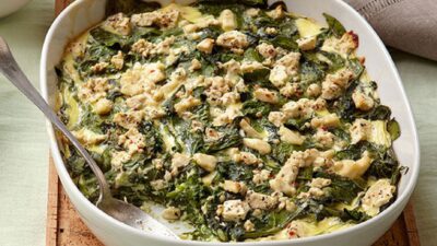 Mediterranean Baked Spinach