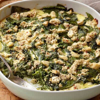 Mediterranean Baked Spinach