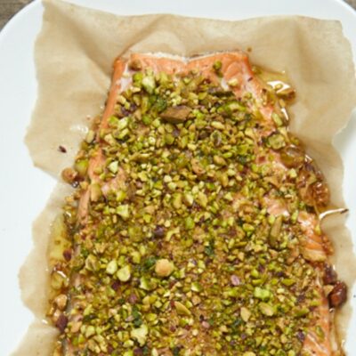 Pistachio-Flaxseed Crusted Salmon