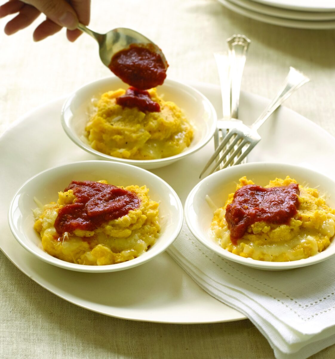 polenta stuffed with mozzarella