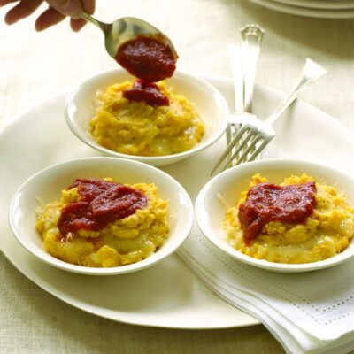 polenta stuffed with mozzarella