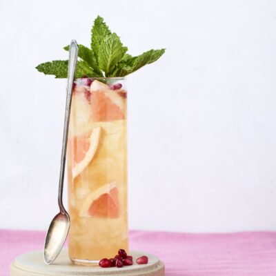 Pomegranate grapefruit cocktail vertical