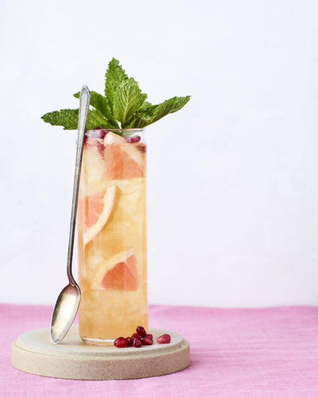 Pomegranate grapefruit cocktail vertical