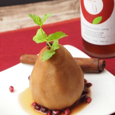 pomegranate-poached-pears