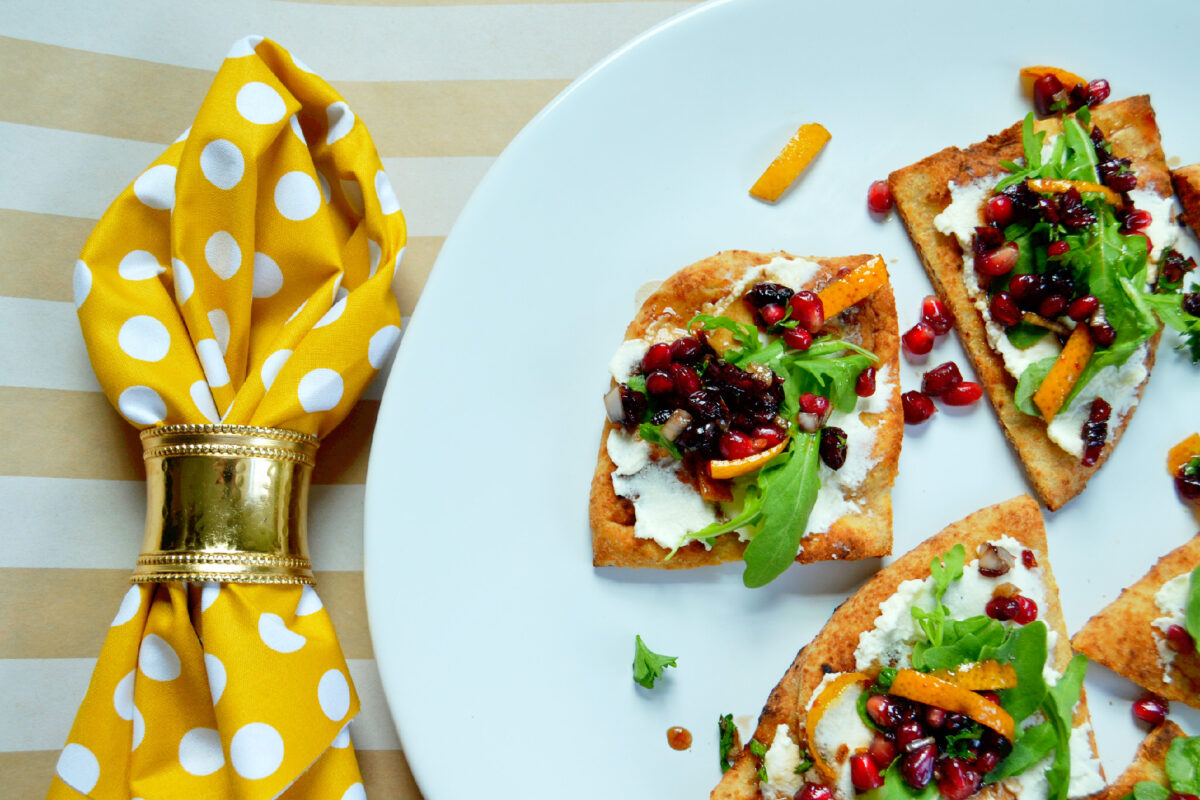 Pomegranate Salsa Flatbread with Ricotta
