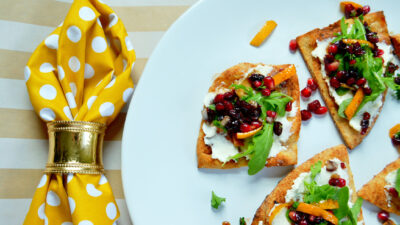 Pomegranate Salsa Flatbread with Ricotta