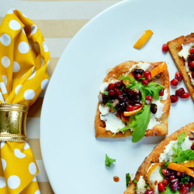 Pomegranate Salsa Flatbread with Ricotta