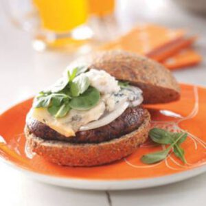 Portabella Burgers with Pear-Walnut Mayonnaise