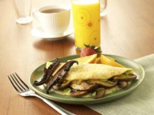 Portabella Omelet topped with Portabella &ldquo;Bacon&rdquo;