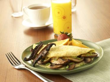 Portabella Omelet topped with Portabella &ldquo;Bacon&rdquo;
