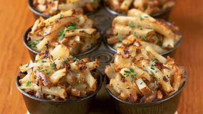 idaho potato muffins with smoked salmon chives and sour cream