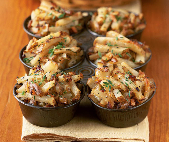 idaho potato muffins with smoked salmon chives and sour cream