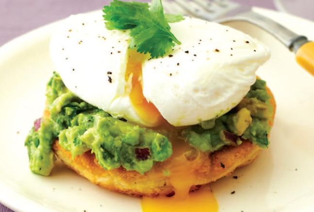 Potato Pancakes with Guacamole and Poached Eggs