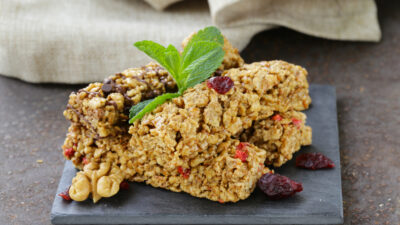 power packed oat bars with cranberry, apricot and pumpkin seeds