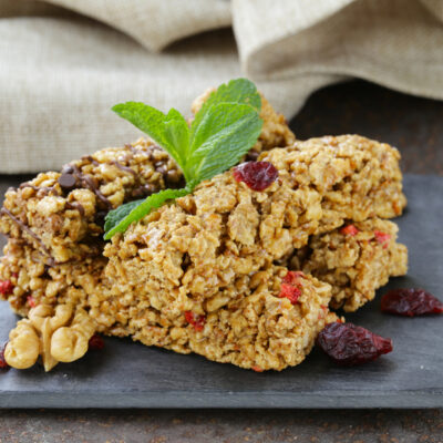 power packed oat bars with cranberry, apricot and pumpkin seeds
