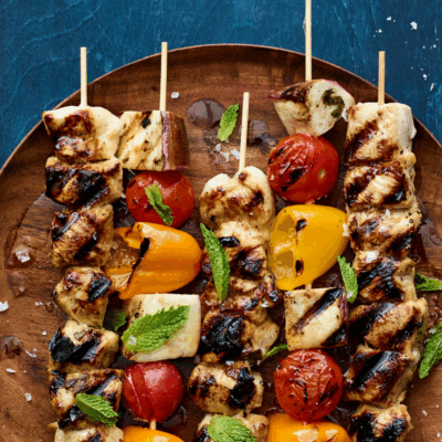preserved lemon honey mustard chicken kebobs
