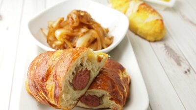 pretzel wrapped brats
