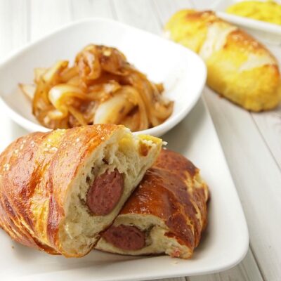 pretzel wrapped brats