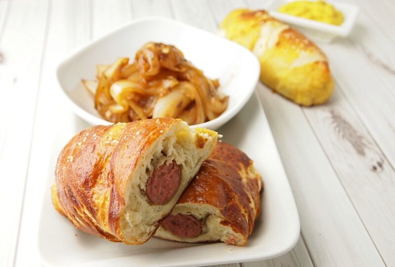 pretzel wrapped brats