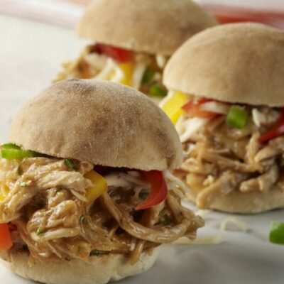 Pulled Chicken Sliders with Mango Barbecue Sauce