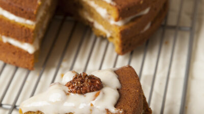 Pumpkin Cake With Pecan Praline Frosting