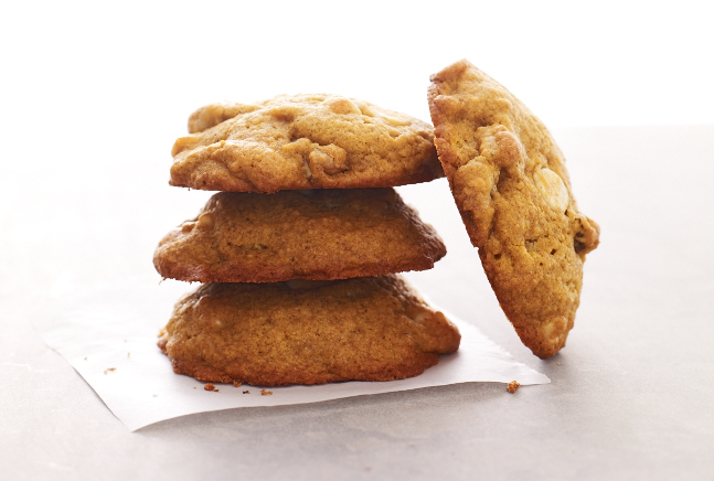 Pumpkin Cookies with White Chocolate Chips and Walnuts