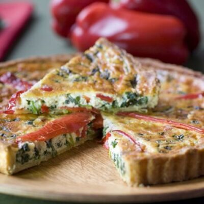Kale and Red Pepper Quiche