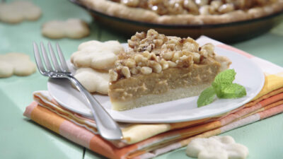Quick Sweet Potato Pie with Honey Walnut Topping