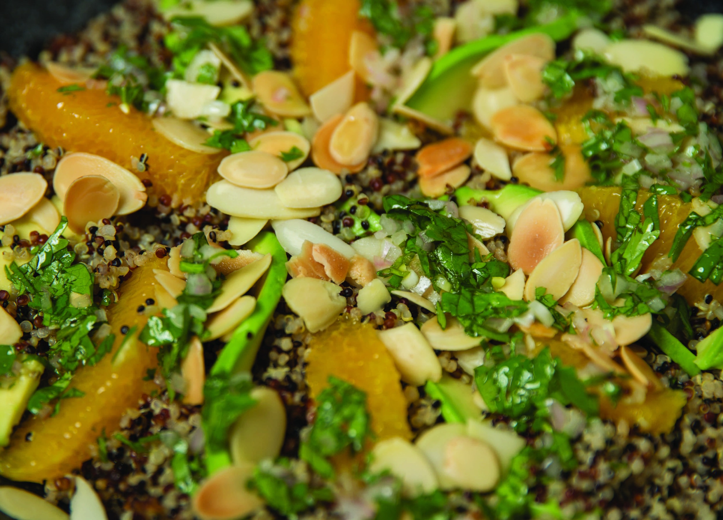 Quinoa Salad with Avocado, Orange, and Toasted Almonds