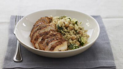 Quinoa with Zucchini and Spiced Skillet Chicken
