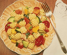 Radiatore Salad with Salmon and Papaya