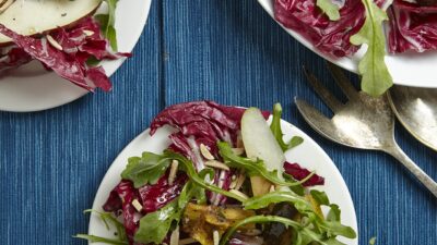 Radicchio Salad with Pears and Roasted Eggplant