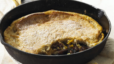 Raisin-Orange Puffed Oven Pancake