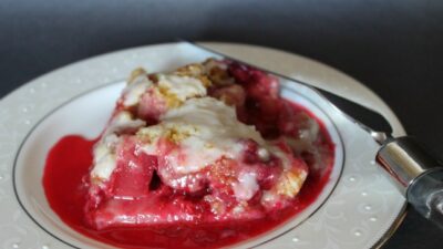 Raspberry Rhubarb Slab Pie