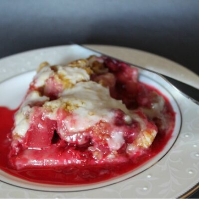 Raspberry Rhubarb Slab Pie