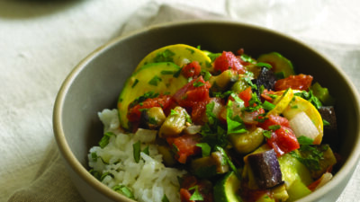 Ratatouille with Mozzarella and Basil