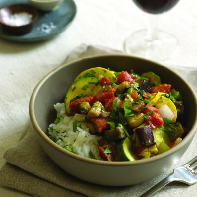 Ratatouille with Mozzarella and Basil