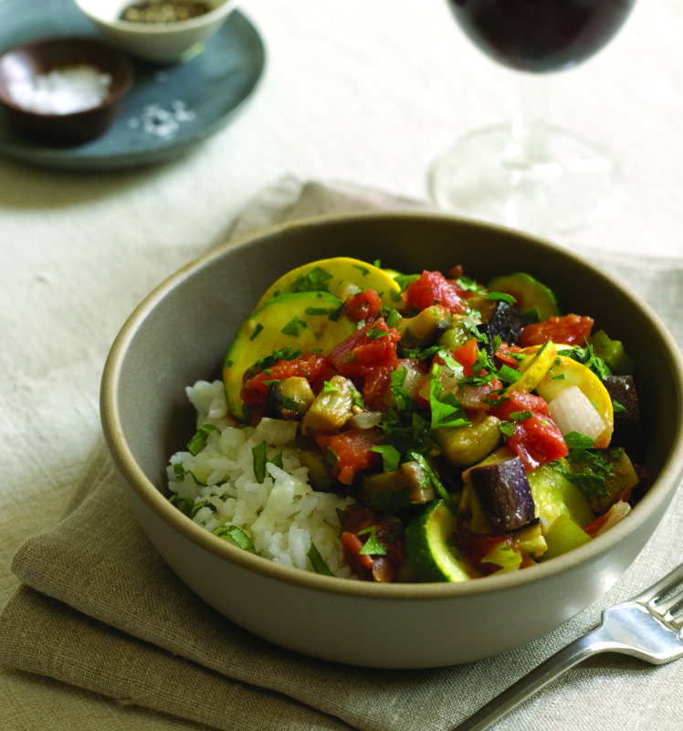 Ratatouille with Mozzarella and Basil